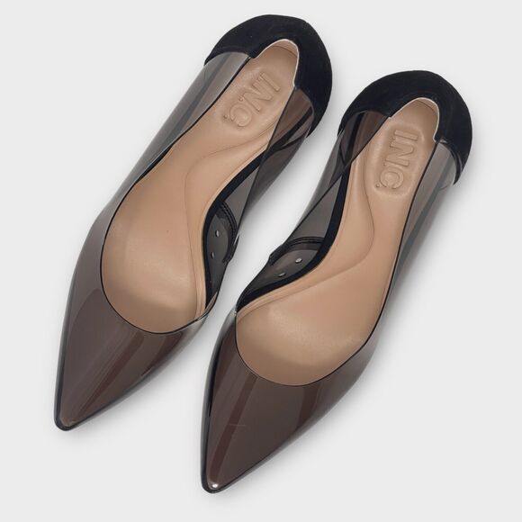 INC Zitah Womens Black Translucent Heel Sz 9 Pointed Toe Stiletto Pump Shoe - Picture 5 of 6
